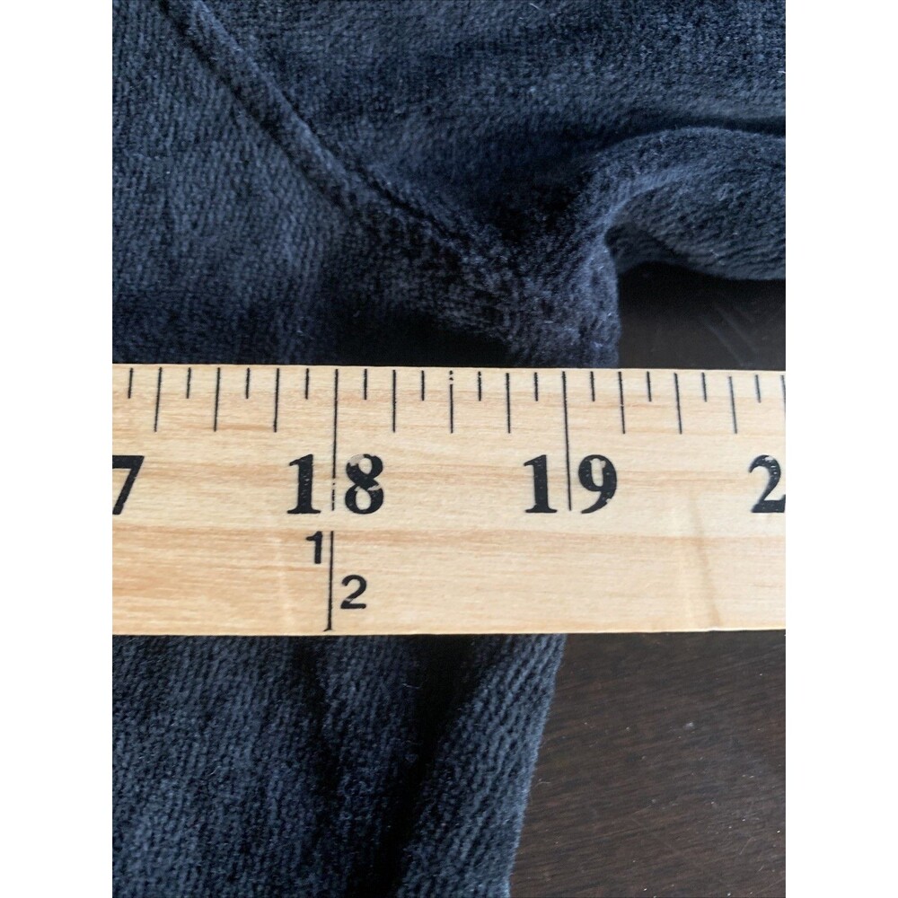 Y2K Vintage Juicy Couture Black Velour Faux Fur Track Jacket Small Mcbling Fall - Picture 7 of 8